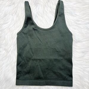 A New Day Ribbed Stretchy Tank Top Green Size Small
